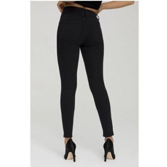 Good American Women's Sz 0/25 Black Good Legs w/Slit Waistband Skinny Jeans $159 - Picture 11 of 11